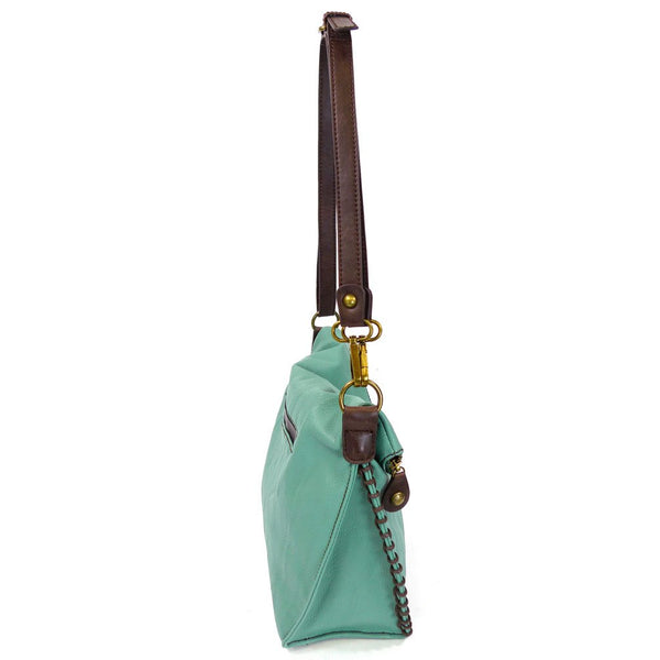 Chala Charming Crossbody Bag Pleather Metal SEA TURTLE Teal Green Convertible