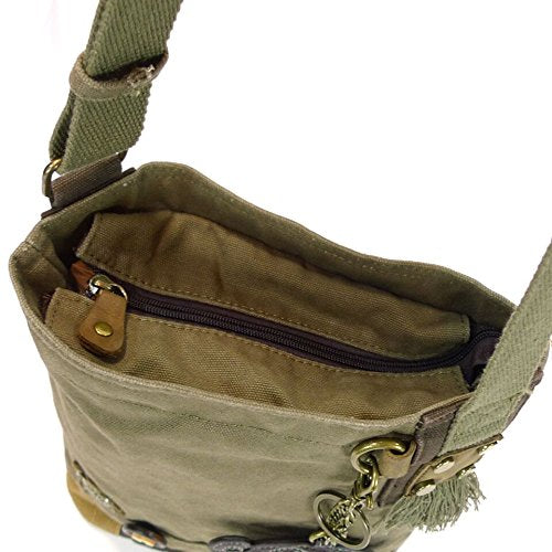 Chala Patch Crossbody Messenger Handbag - Olive (Squirrel)