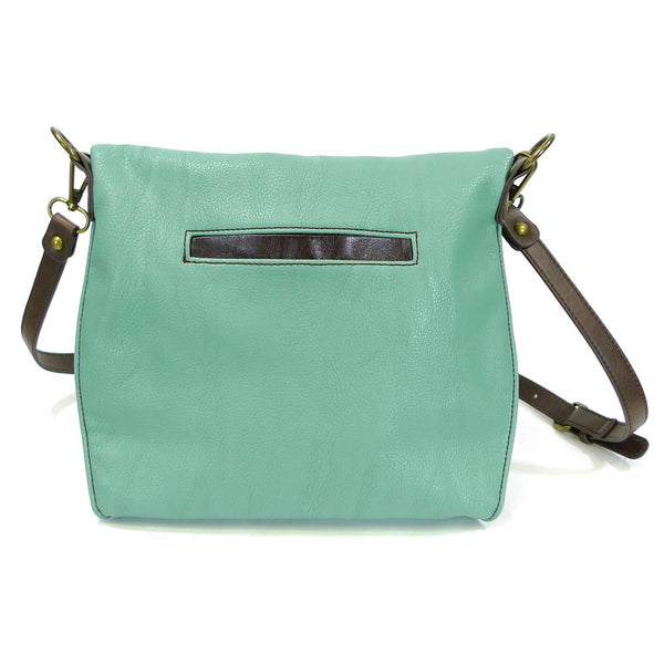 Chala Charming Crossbody Bag Pleather Metal SEA TURTLE Teal Green Convertible