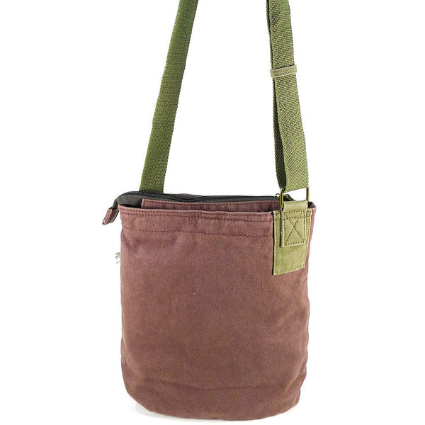 Chala Handbags Patchwork Crossbody Canvas Messenger Bags with Faux Leather Animal Coin Purse