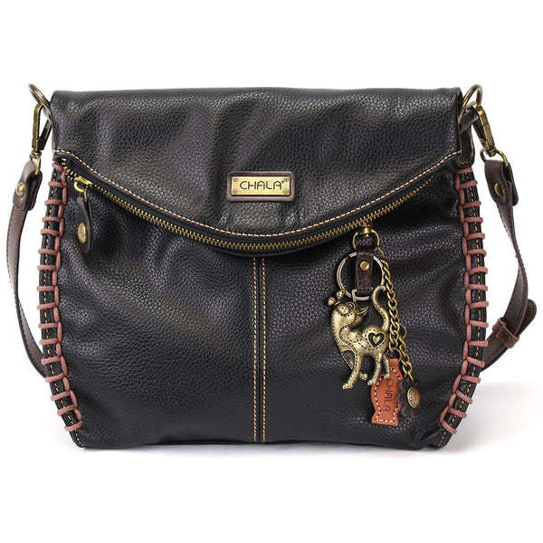 Chala Charming Crossbody Bag with Cat - Black