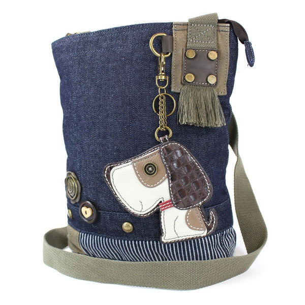 Chala Handbag Patch Cross-body Messenger Bag (Denim Blue)