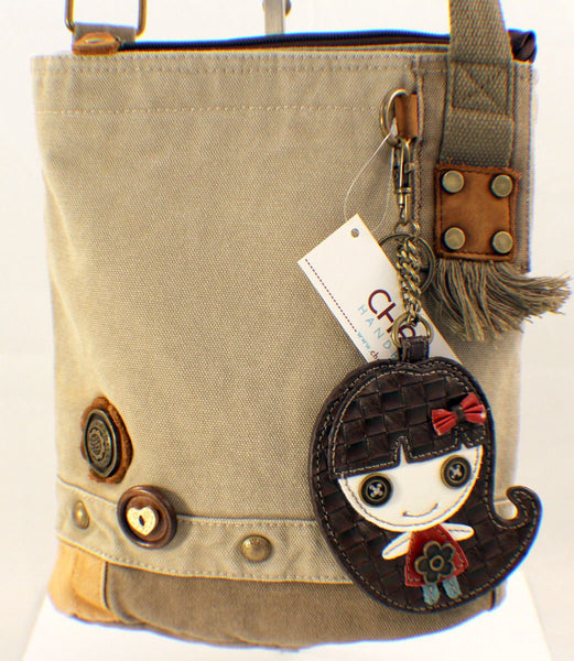 Patch Crossbody Bag-smiley Girl (Sand)