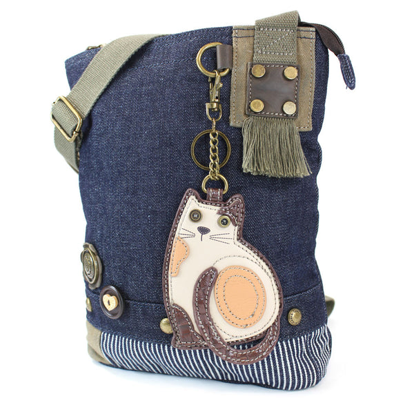 Chala Patch Crossbody Bag+Coin Purse (LaZzy Cat) - Animal-Bags.com