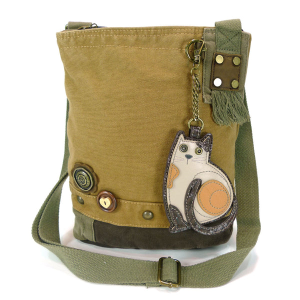 Chala Patch Crossbody Bag+Coin Purse (LaZzy Cat) - Animal-Bags.com