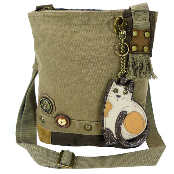 Chala Patch Crossbody Bag+Coin Purse (LaZzy Cat) - Animal-Bags.com