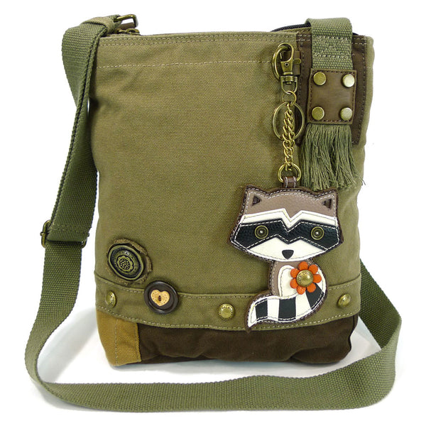Chala Patch Crossbody Bag + Detachable Key fob Bundle (Raccoon) - Animal-Bags.com