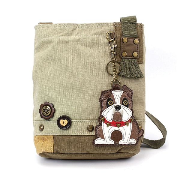 Chala Patch Crossbody Bag+Coin Purse (Bull Dog) - Animal-Bags.com