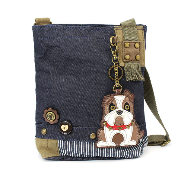 Chala Patch Crossbody Bag+Coin Purse (Bull Dog) - Animal-Bags.com