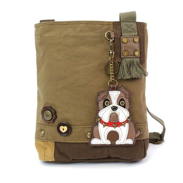 Chala Patch Crossbody Bag+Coin Purse (Bull Dog) - Animal-Bags.com