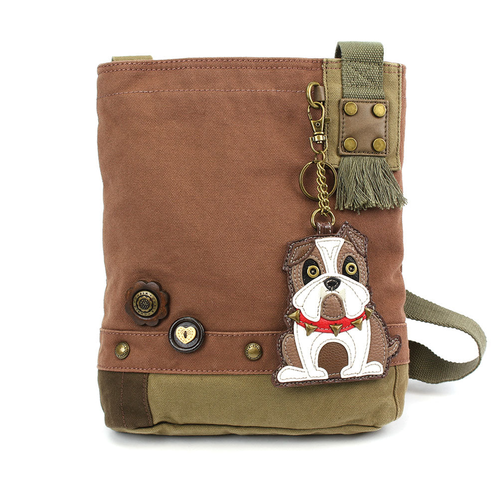 Chala Patch Crossbody Bag+Coin Purse (Bull Dog) - Animal-Bags.com