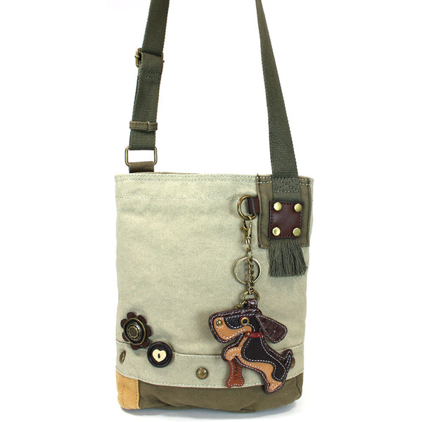 Chala Patch Crossbody Bag with Faux Leather Coin Purse (Weiner hound dog) - Animal-Bags.com