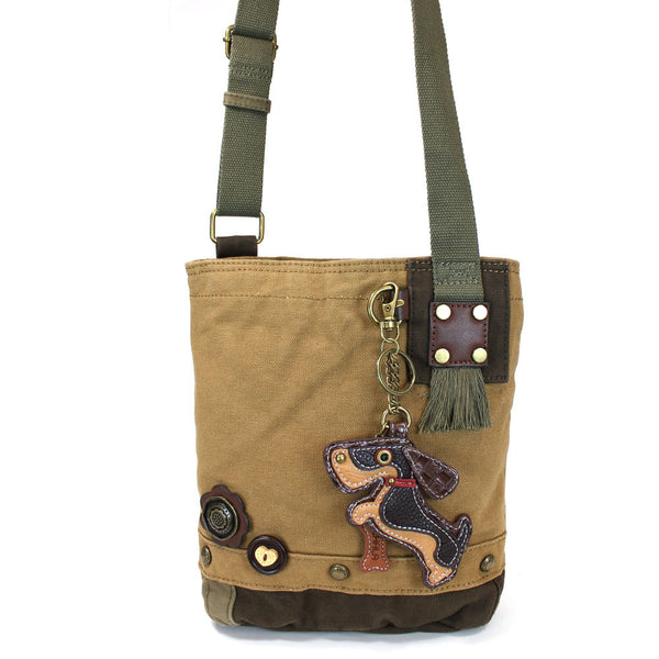 Chala Patch Crossbody Bag with Faux Leather Coin Purse (Weiner hound dog) - Animal-Bags.com