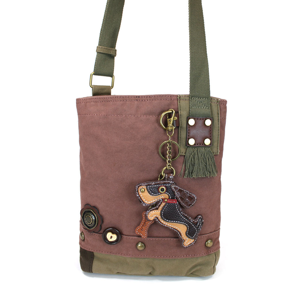 Chala Patch Crossbody Bag with Faux Leather Coin Purse (Weiner hound dog) - Animal-Bags.com