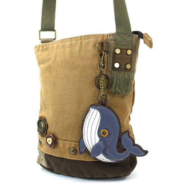 Chala Patch Crossbody Bag+ Coin Purse (Blue Whale) - Animal-Bags.com