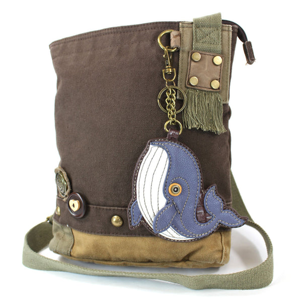 Chala Patch Crossbody Bag+ Coin Purse (Blue Whale) - Animal-Bags.com