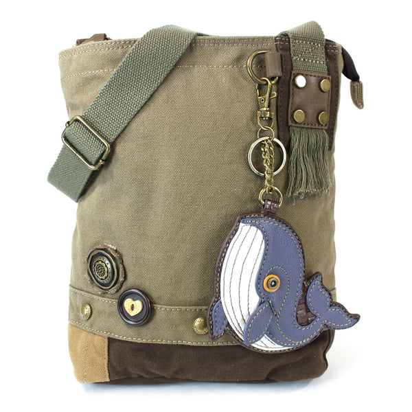 Chala Patch Crossbody Bag+ Coin Purse (Blue Whale) - Animal-Bags.com