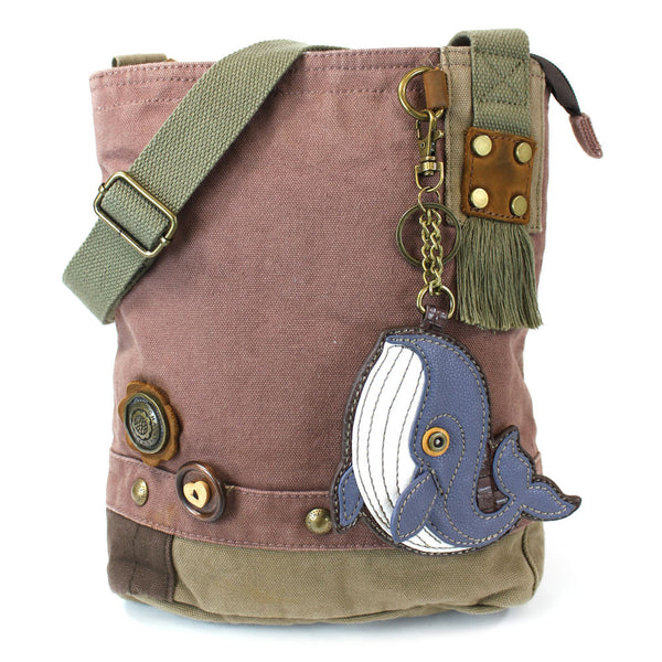 Chala Patch Crossbody Bag+ Coin Purse (Blue Whale) - Animal-Bags.com