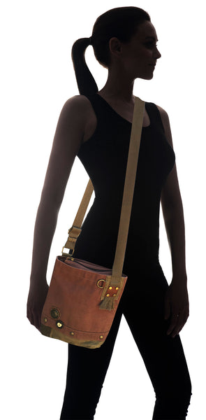 Chala Patch Crossbody Messenger Bag (6 colors option) + Detachable Metal Turtle-1 Keychain - Animal-Bags.com