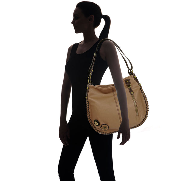 CHALA Handbags Hobo Crossbody or Shoulder Convertible Large Chala Purse- Brown (19 Styles)
