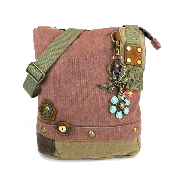 Chala Patch Crossbody Bag (6 colors option) + Detachable Metal Keychain (Dragonf - Animal-Bags.com