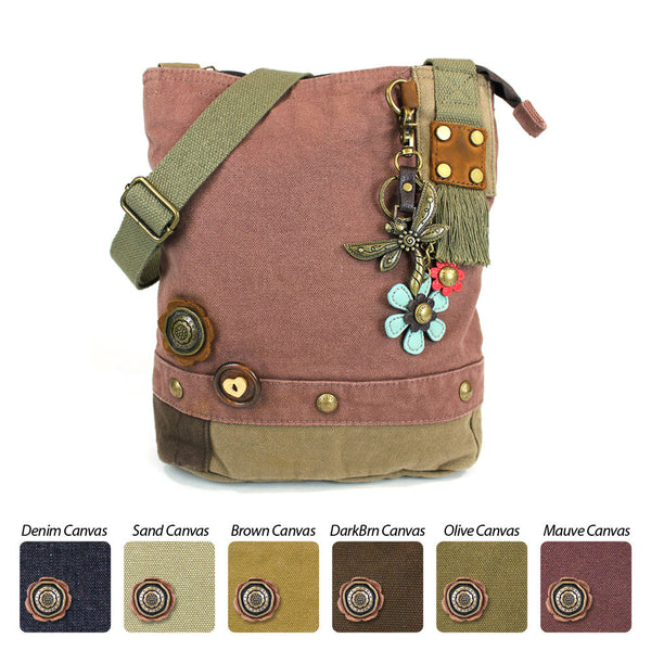Chala Patch Crossbody Bag (6 colors option) + Detachable Metal Keychain (Dragonf - Animal-Bags.com