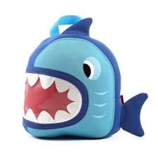 Jack & Friends Neoprene Kids Backpack/Lunch Kid's Lunch Bag for Preschool | Boy's Backpack (Shark- Small)