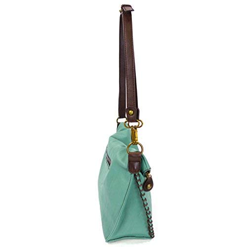 Chala Charming Crossbody, Shoulder Purse with Detachable Teal Butterfly Purse Charm in Teal Mint Color