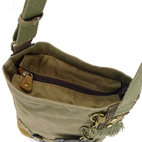 Chala Patch Crossbody Messenger Handbag - Olive (Squirrel)