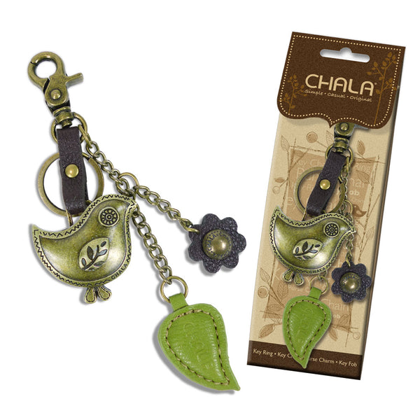 Chala Bronze Metal- Purse Charm, Key Fob, Keychain Decorative Accessory - M602 Bird