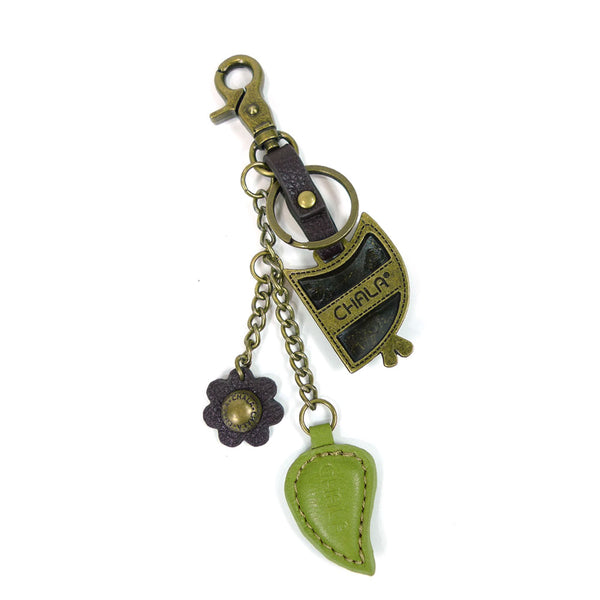 Chala Bronze Metal- Purse Charm, Key Fob, Keychain Decorative Accessory - M602 Owl
