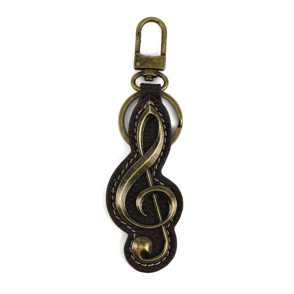 Chala Bronze Mini Metal Purse Charm, Key Fob, Animal Keychain - M605 Music Note