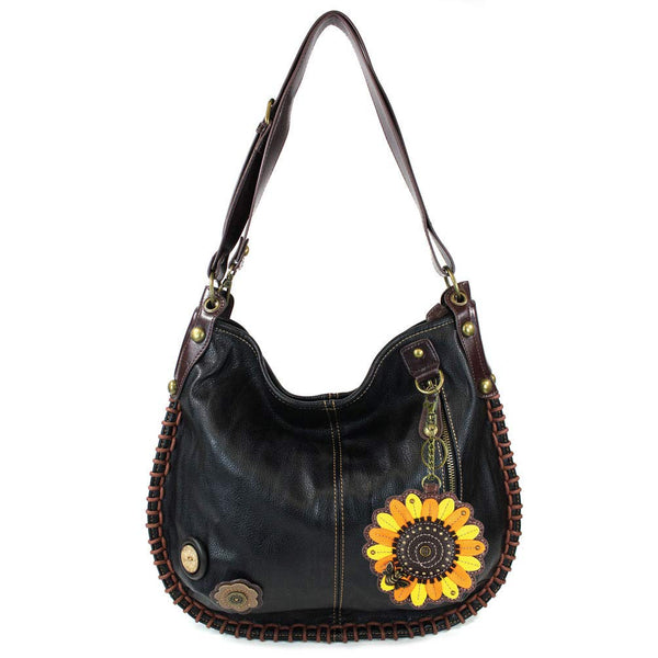 CHALA Handbags Hobo Crossbody or Shoulder Convertible Large Chala Purse- BLACK (19 Styles)