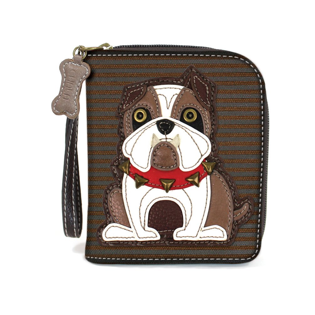 Charming Chala Deluxe Wallet with Credit Cards Slots, Wristlet (Pitbull Bulldog)