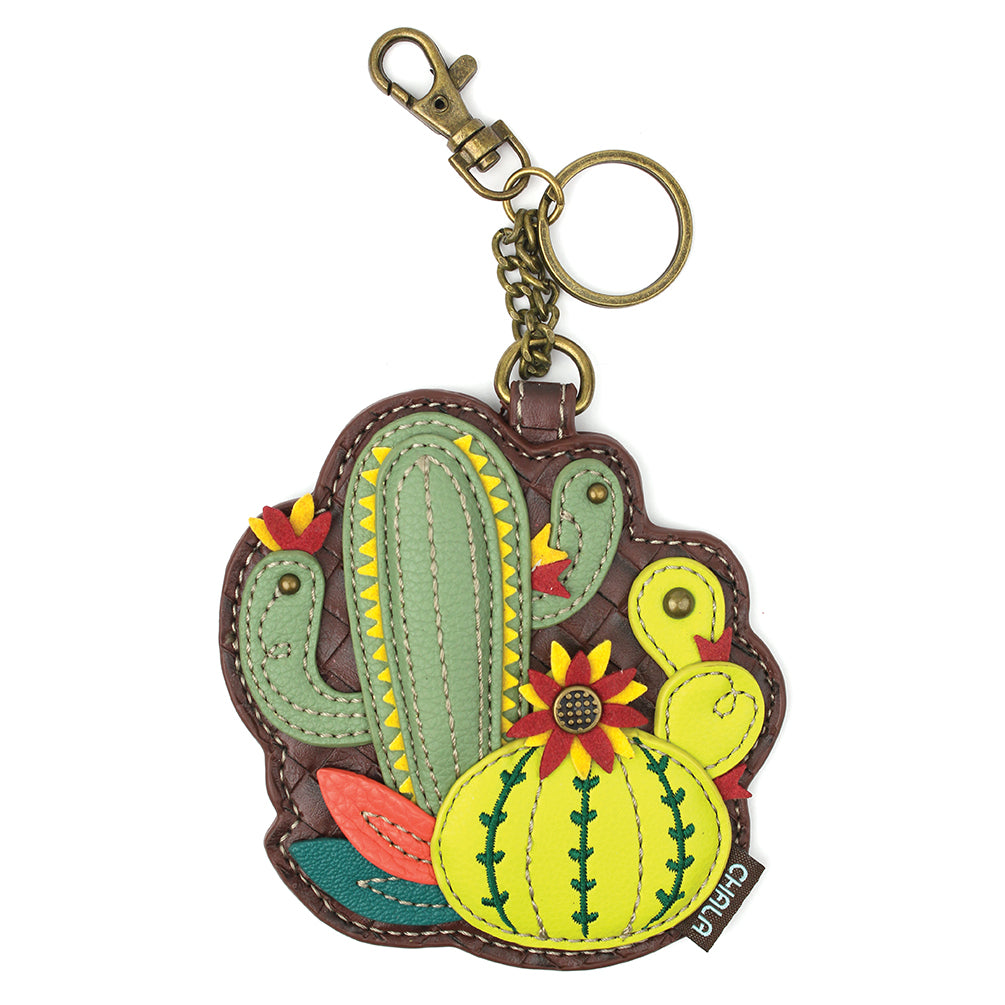 Chala Decorative Purse Charm, Key fob, Coin Purse - Cactus