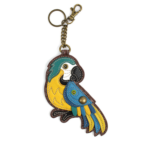 Chala Decorative Purse Charm, Key fob, coin purse - (Parrot -Blue) - Animal-Bags.com