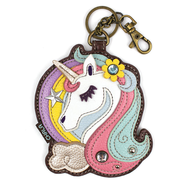 Chala Decorative Purse Charm, Key fob, Coin Purse -Unicorn