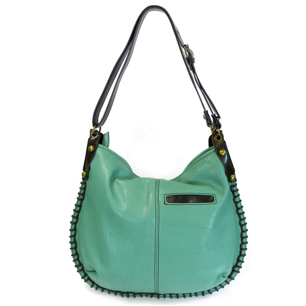 Large Charming Convertible Hobo - Blue,Teal, Orange + Free Key fob/ Coin Purse - Animal-Bags.com