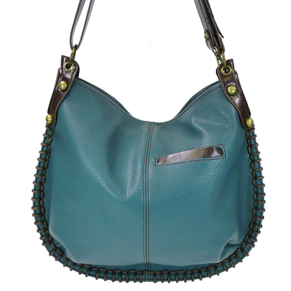Large Charming Convertible Hobo - Blue,Teal, Orange + Free Key fob/ Coin Purse - Animal-Bags.com