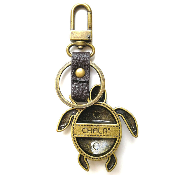 Chala Bronze Mini Metal Purse Charm, Key Fob, Animal Keychain - M605 Turtle