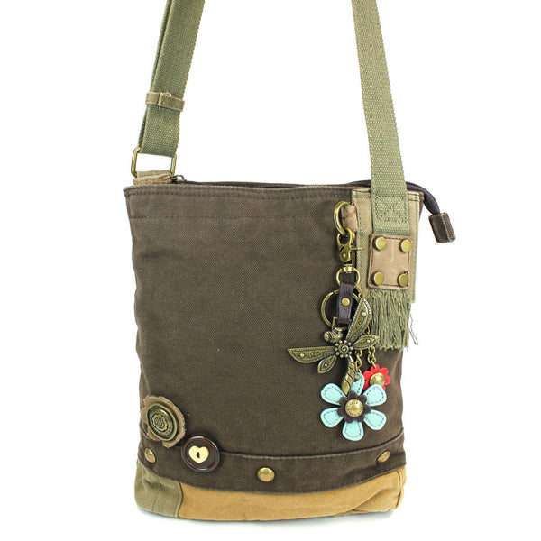 Chala Patch Crossbody Bag (6 colors option) + Detachable Metal Keychain (Dragonf - Animal-Bags.com